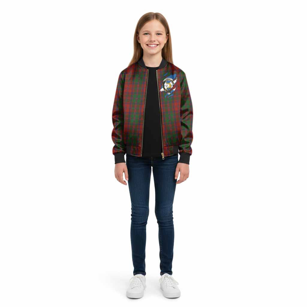 Stewart (Stuart) of Appin Clan Crest In Me Tartan Kid Bomber Jacket Scotland Flag Style