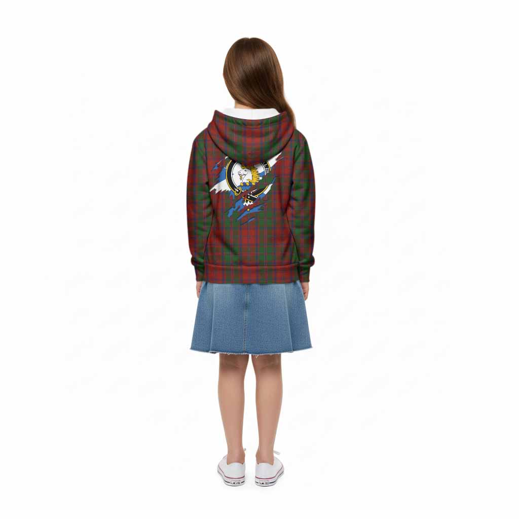 Stewart (Stuart) of Appin Clan Crest In Me Tartan Kid Hoodie Scotland Flag Style