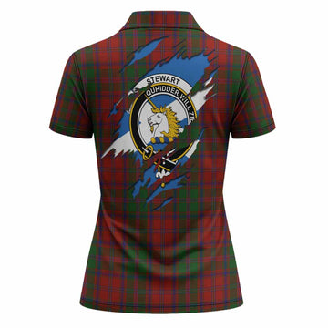 Stewart (Stuart) of Appin Clan Crest In Me Tartan Women Polo Shirt Scotland Flag Style