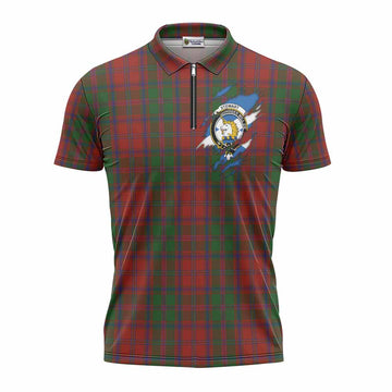 Stewart (Stuart) of Appin Clan Crest In Me Tartan Zipper Polo Shirt Scotland Flag Style