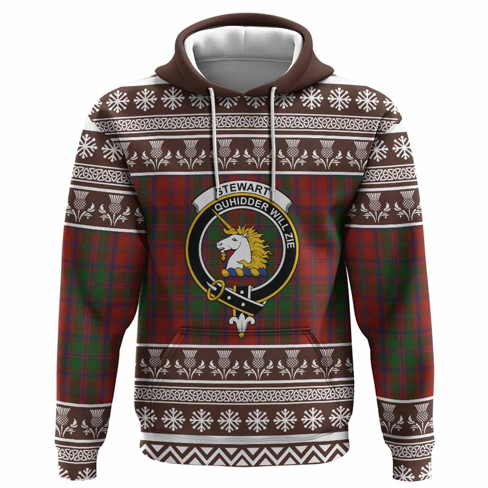 Stewart (Stuart) of Appin Clan Tartan Christmas Hoodie with Family Crest - Tartan Vibes Clothing