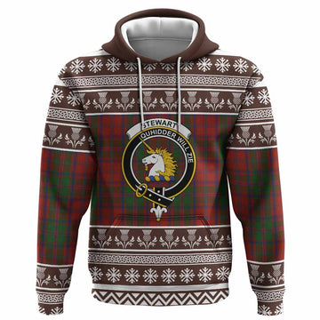 Stewart (Stuart) of Appin Clan Tartan Christmas Hoodie with Family Crest