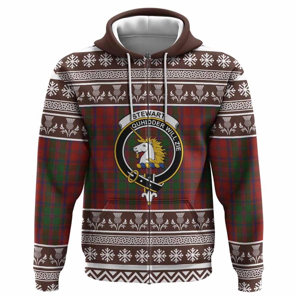Stewart (Stuart) of Appin Clan Tartan Christmas Hoodie with Family Crest - Tartan Vibes Clothing