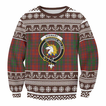 Stewart (Stuart) of Appin Clan Tartan Christmas Sweatshirt with Family Crest