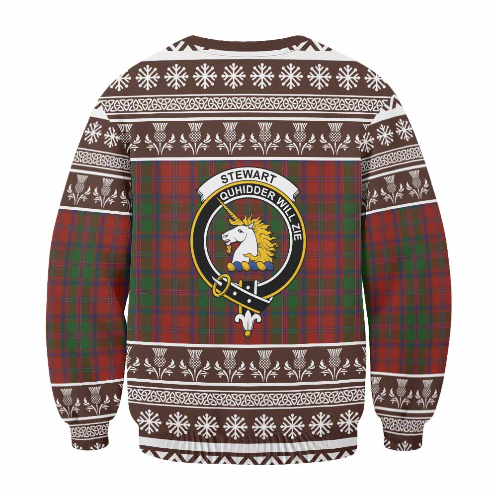 Stewart (Stuart) of Appin Clan Tartan Christmas Sweatshirt with Family Crest - Tartan Vibes Clothing