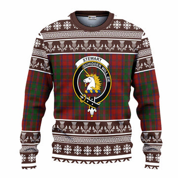 Stewart (Stuart) of Appin Clan Tartan Christmas Ugly Sweater with Family Crest