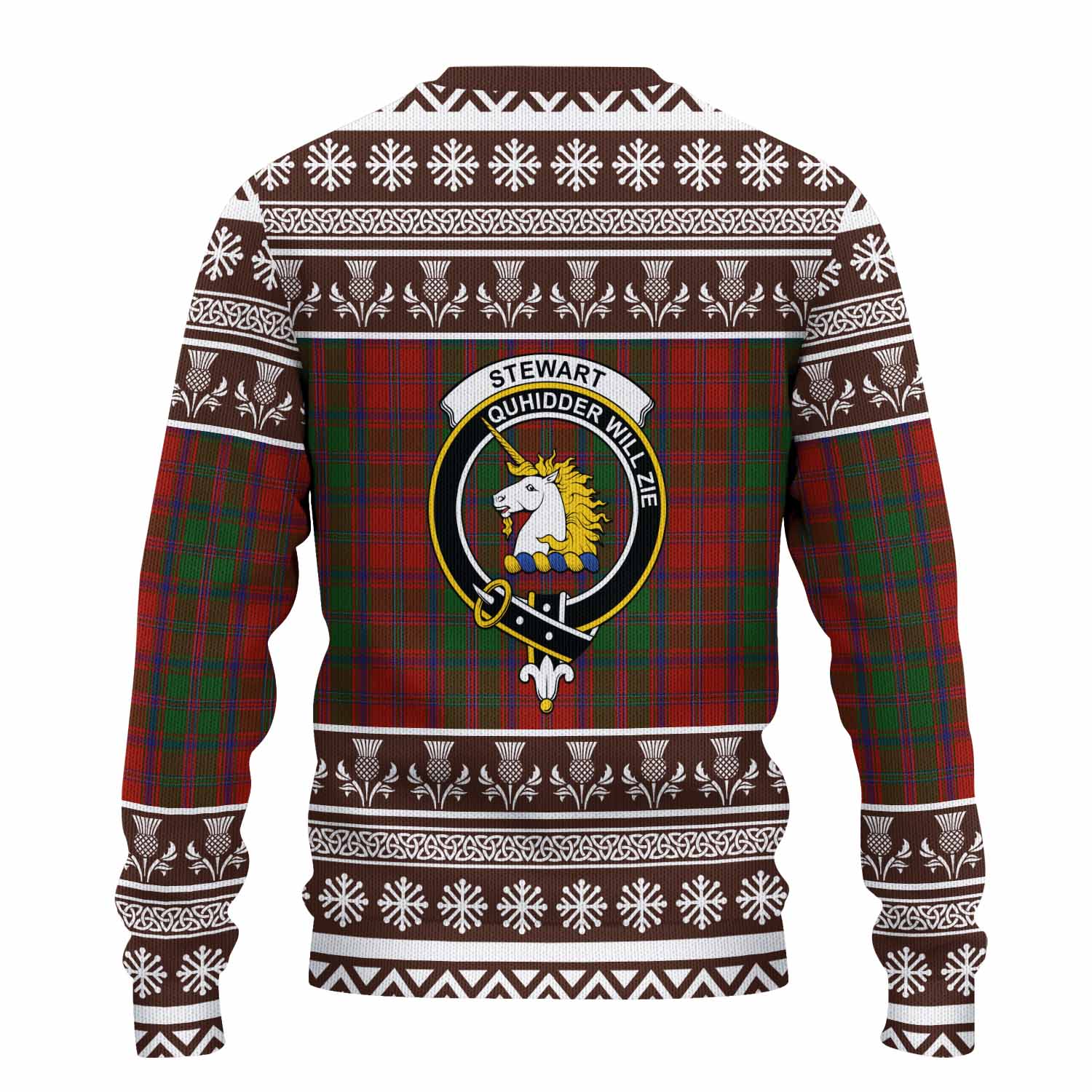 Stewart (Stuart) of Appin Clan Tartan Christmas Ugly Sweater with Family Crest - Tartan Vibes Clothing