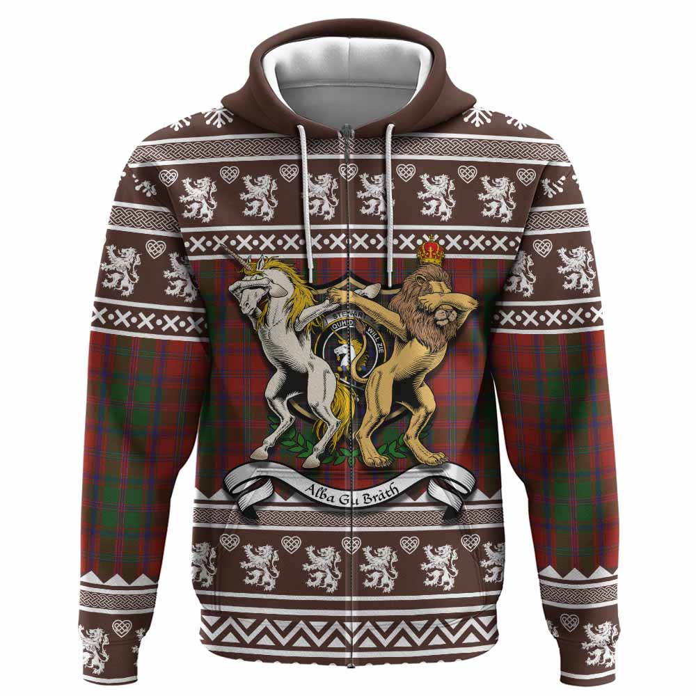 Stewart (Stuart) of Appin Clan Tartan Crest Christmas Hoodie Coat of Arms Funny Style - Tartan Vibes Clothing