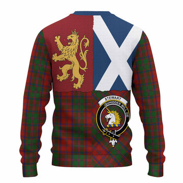 Stewart (Stuart) of Appin Crest Tartan Knitted Sweater with Lion Rampant Saltire Style
