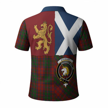 Stewart (Stuart) of Appin Crest Tartan Polo Shirt with Lion Rampant Saltire Style