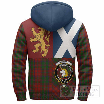 Stewart (Stuart) of Appin Crest Tartan Sherpa Hoodie with Lion Rampant Saltire Style