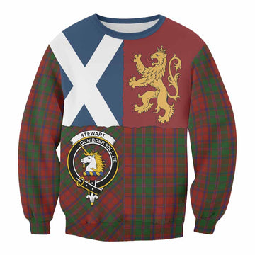 Stewart (Stuart) of Appin Crest Tartan Sweatshirt with Lion Rampant Saltire Style