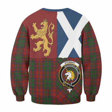 Stewart (Stuart) of Appin Crest Tartan Sweatshirt with Lion Rampant Saltire Style