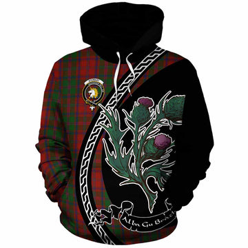 Stewart (Stuart) of Appin Family Crest Tartan Cotton Hoodie Alba Thistle Inspired