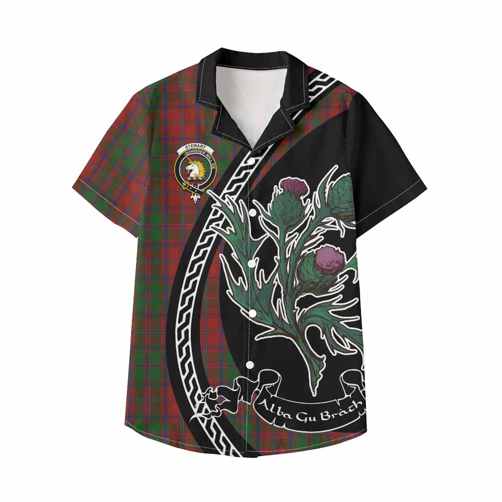 Stewart (Stuart) of Appin Family Crest Tartan Kid Hawaiian Shirt Alba Thistle Inspired - Tartan Vibes Clothing