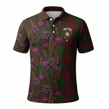 Stewart (Stuart) of Appin Family Crest Tartan Polo Shirt Scottish Thistle Flower Pattern Half Style - Tartan Vibes Clothing