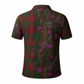 Stewart (Stuart) of Appin Family Crest Tartan Polo Shirt Scottish Thistle Flower Pattern Half Style - Tartan Vibes Clothing