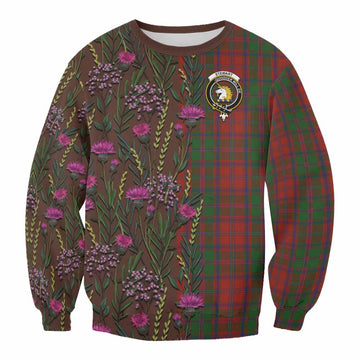 Stewart (Stuart) of Appin Family Crest Tartan Sweatshirt Scottish Thistle Flower Pattern Half Style