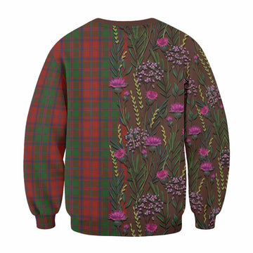 Stewart (Stuart) of Appin Family Crest Tartan Sweatshirt Scottish Thistle Flower Pattern Half Style