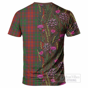 Stewart (Stuart) of Appin Family Crest Tartan T-Shirt Scottish Thistle Flower Pattern Half Style