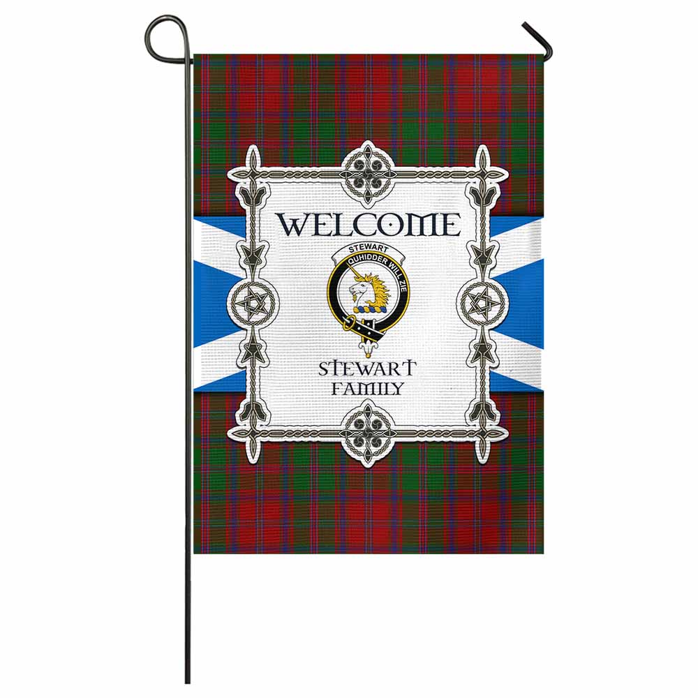 Stewart (Stuart) of Appin Family Crest Tartan Welcome Garden Flag Saltire Harmony Style - Tartan Vibes Clothing