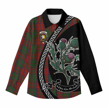 Stewart (Stuart) of Appin Family Crest Tartan Women Casual Shirt Alba Thistle Inspired