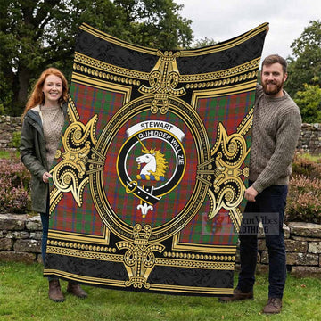 Stewart (Stuart) of Appin Scottish Tartan Crest Blanket Royal Stylized