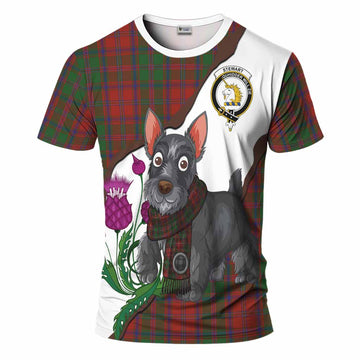 Stewart (Stuart) of Appin Scottish Terrier Tartan Crest T-Shirt Thistle Heritage Art
