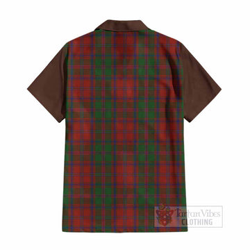 Stewart (Stuart) of Appin Tartan Accent Cotton Hawaiian Shirt with Family Crest
