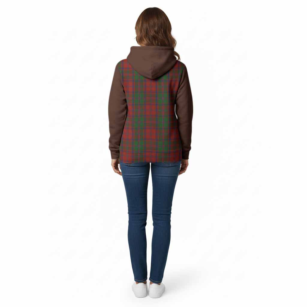 Stewart (Stuart) of Appin Tartan Accent Cotton Hoodie with Family Crest