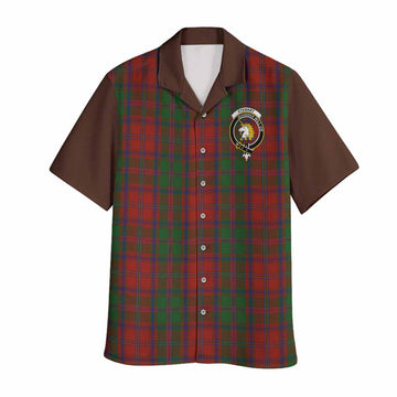 Stewart (Stuart) of Appin Tartan Accent Hawaiian Shirt with Family Crest