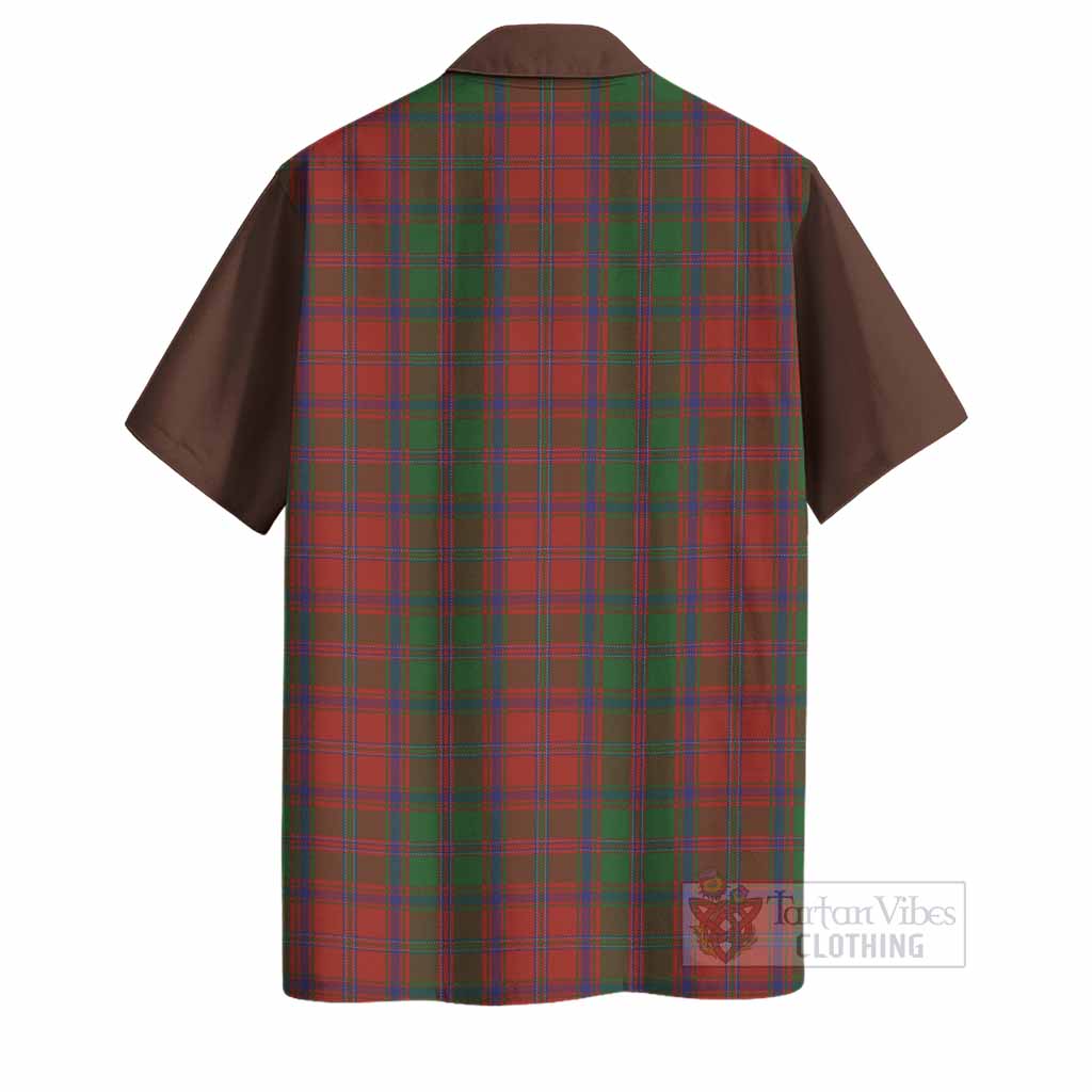 Stewart (Stuart) of Appin Tartan Accent Hawaiian Shirt with Family Crest