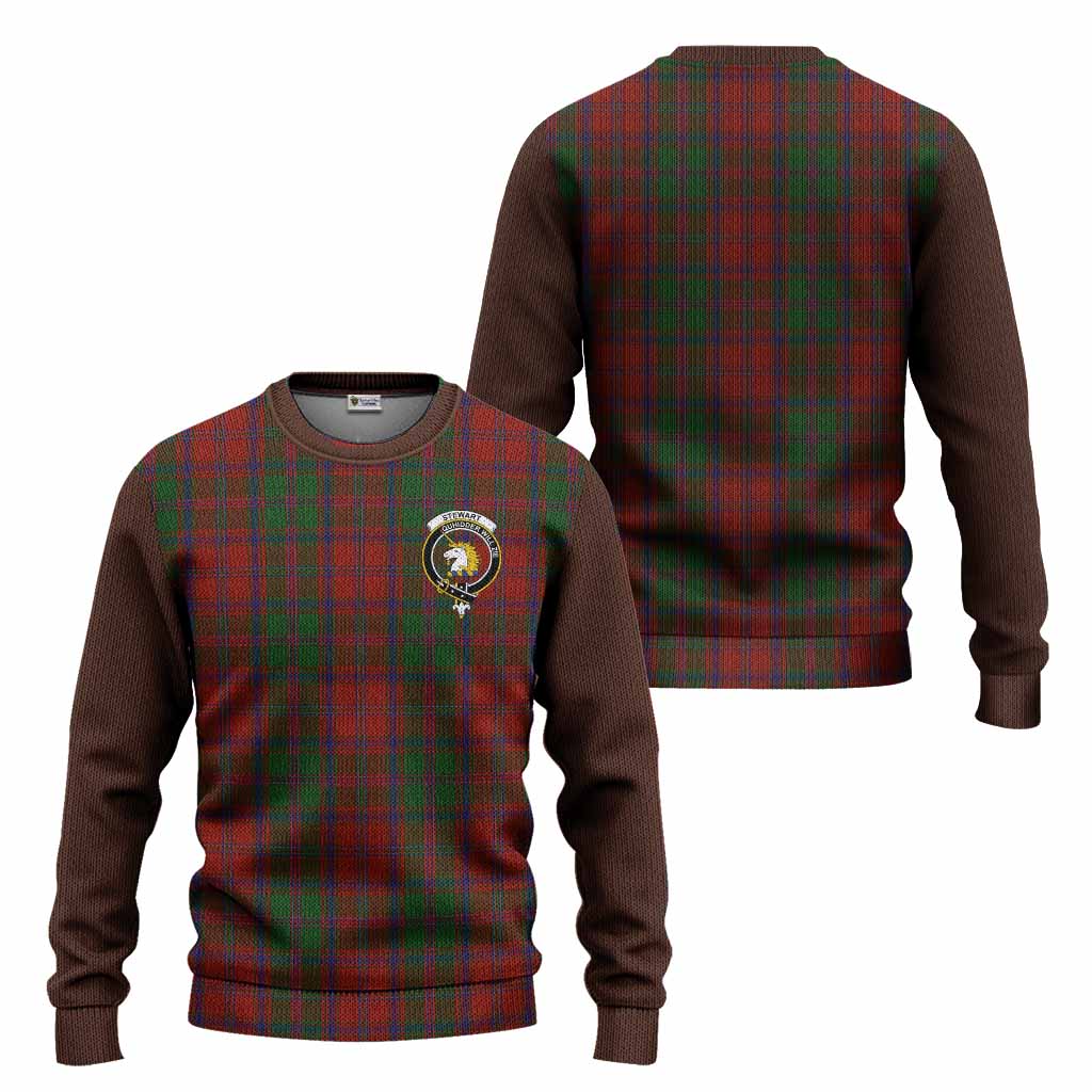 Stewart (Stuart) of Appin Tartan Accent Knitted Sweater with Family Crest
