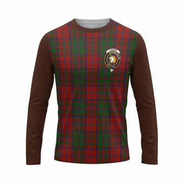Stewart (Stuart) of Appin Tartan Accent Long Sleeve T-Shirt with Family Crest
