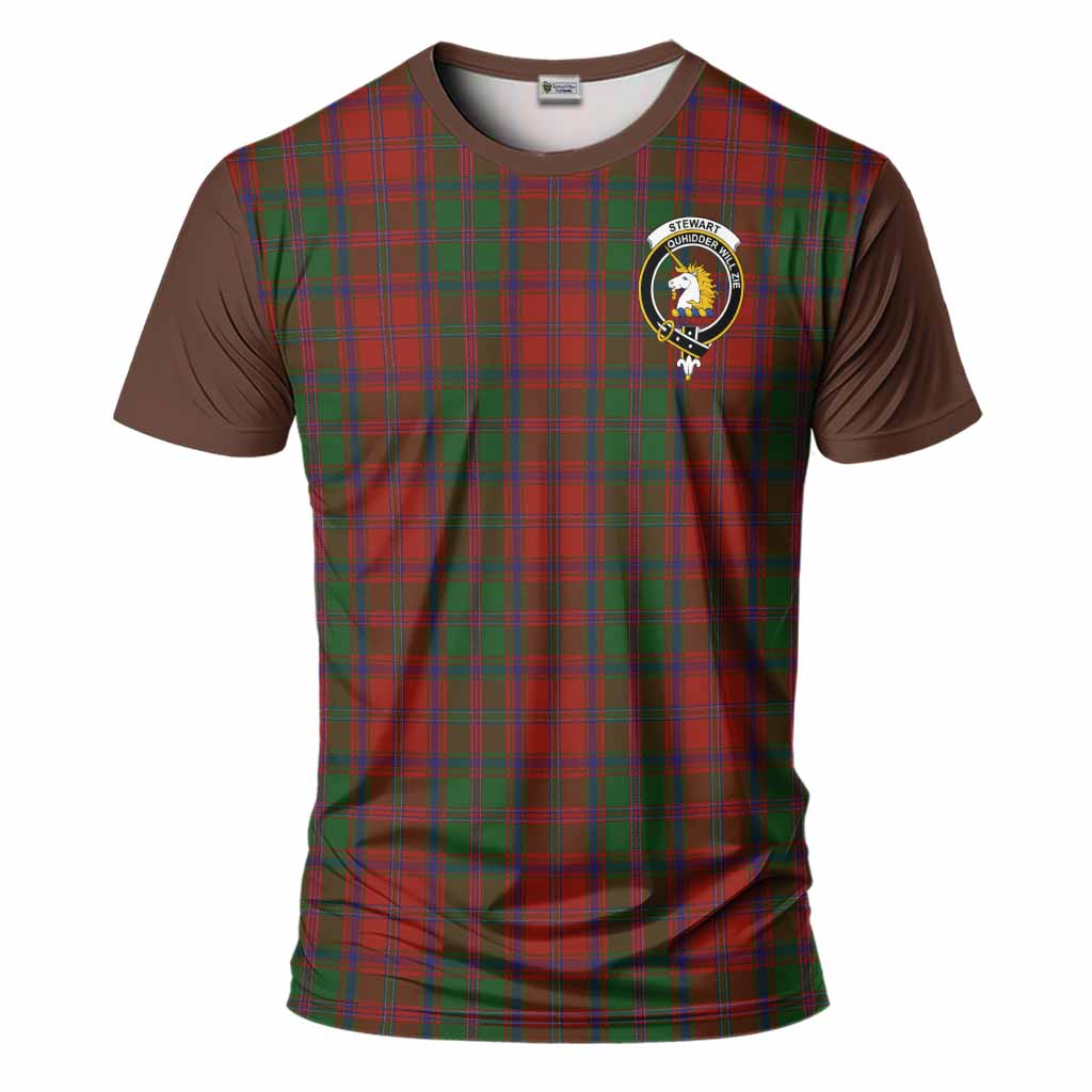 Stewart (Stuart) of Appin Tartan Accent T-Shirt with Family Crest