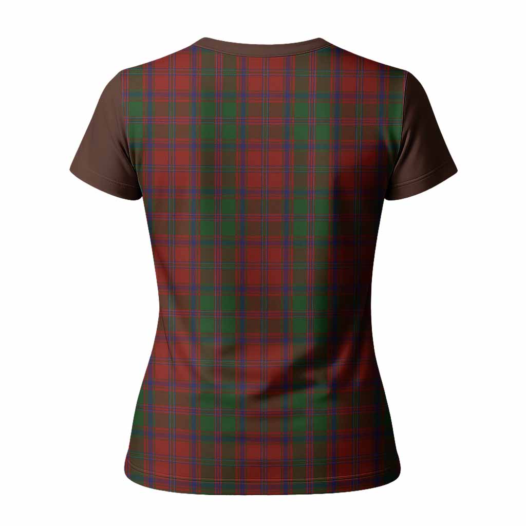 Stewart (Stuart) of Appin Tartan Accent Women T shirt with Family Crest