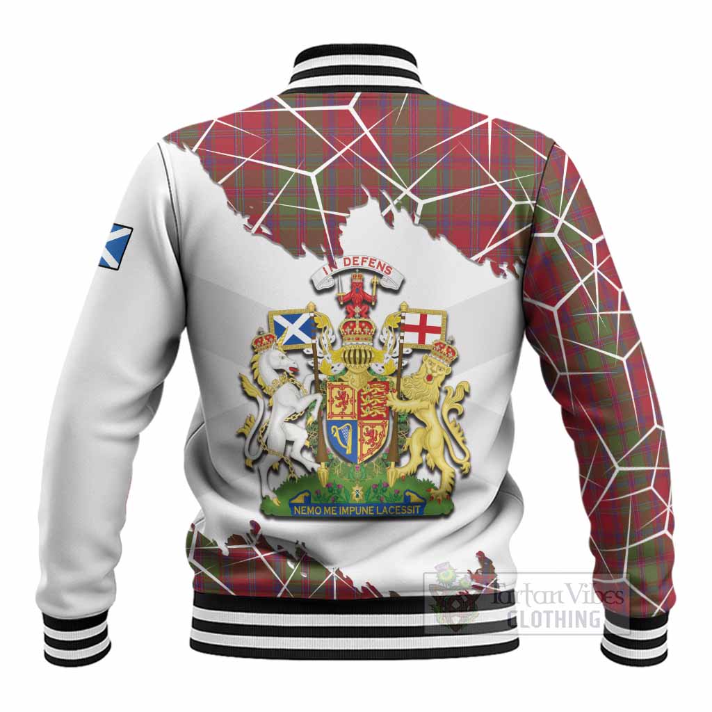 Stewart (Stuart) of Appin Tartan Baseball Jacket with Family Crest and Lion Rampant Grunge Style