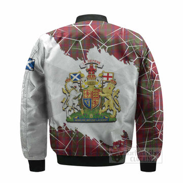 Stewart (Stuart) of Appin Tartan Bomber Jacket with Family Crest and Lion Rampant Grunge Style