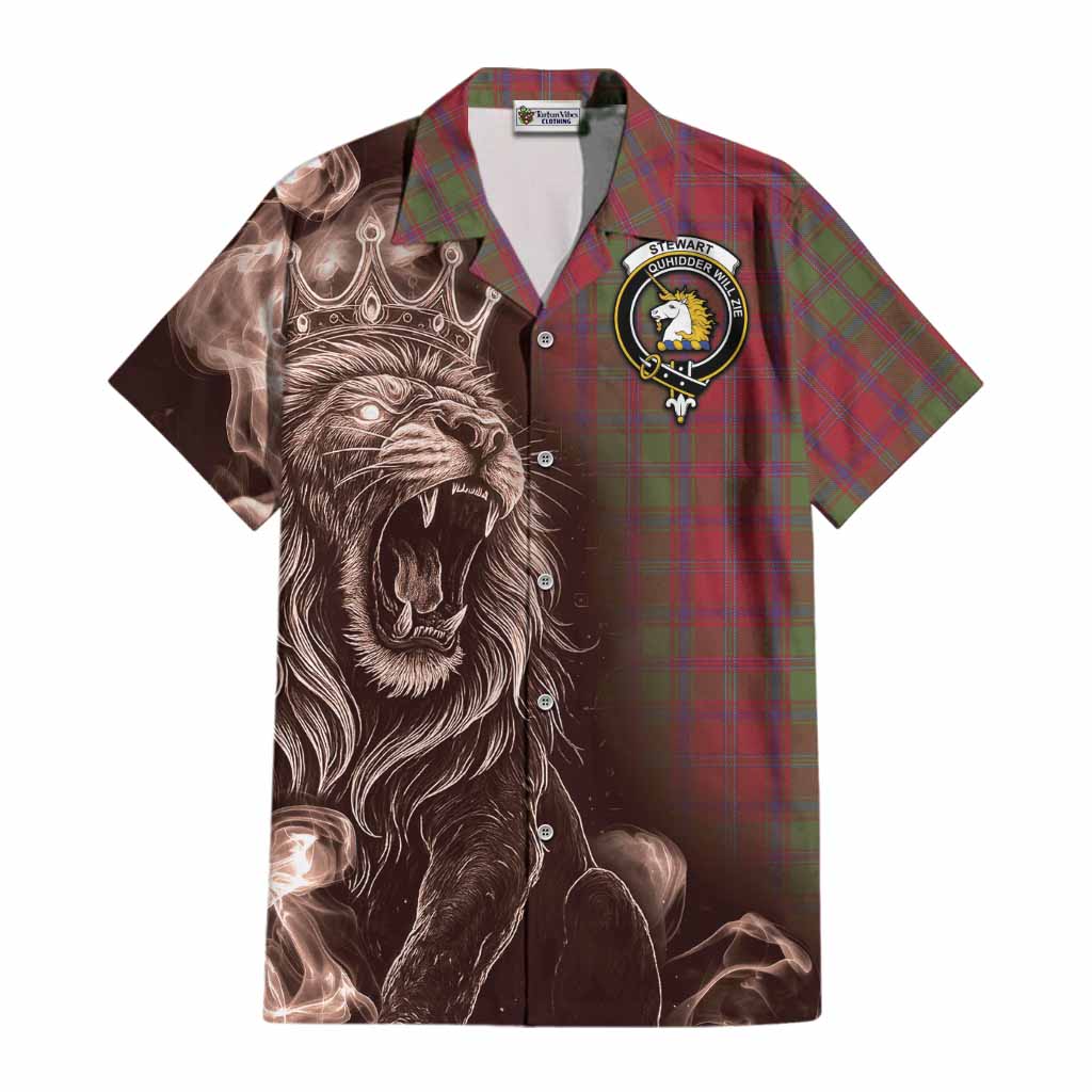 Stewart (Stuart) of Appin Tartan Cotton Hawaiian Shirt Roaring Lion Heritage