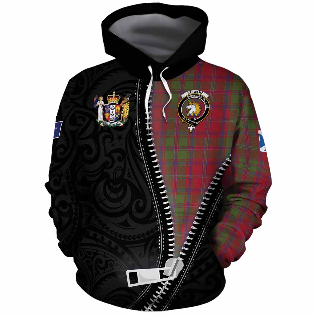 Stewart (Stuart) of Appin Tartan Cotton Hoodie New Zealand Pattern Unique Zipper Stylized