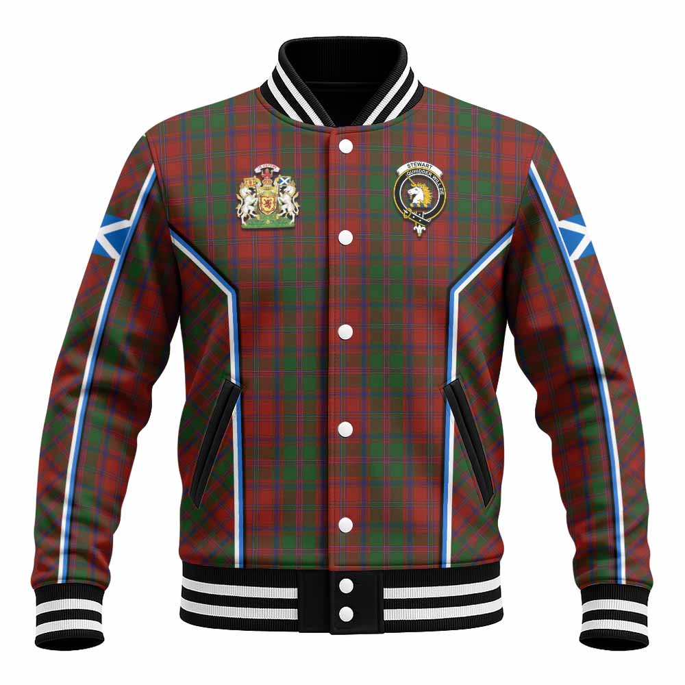Stewart (Stuart) of Appin Tartan Crest Baseball Jacket Scotland Coat of Arm Flag Style - Tartan Vibes Clothing