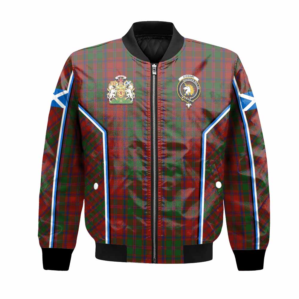 Stewart (Stuart) of Appin Tartan Crest Bomber Jacket Scotland Coat of Arm Flag Style - Tartan Vibes Clothing
