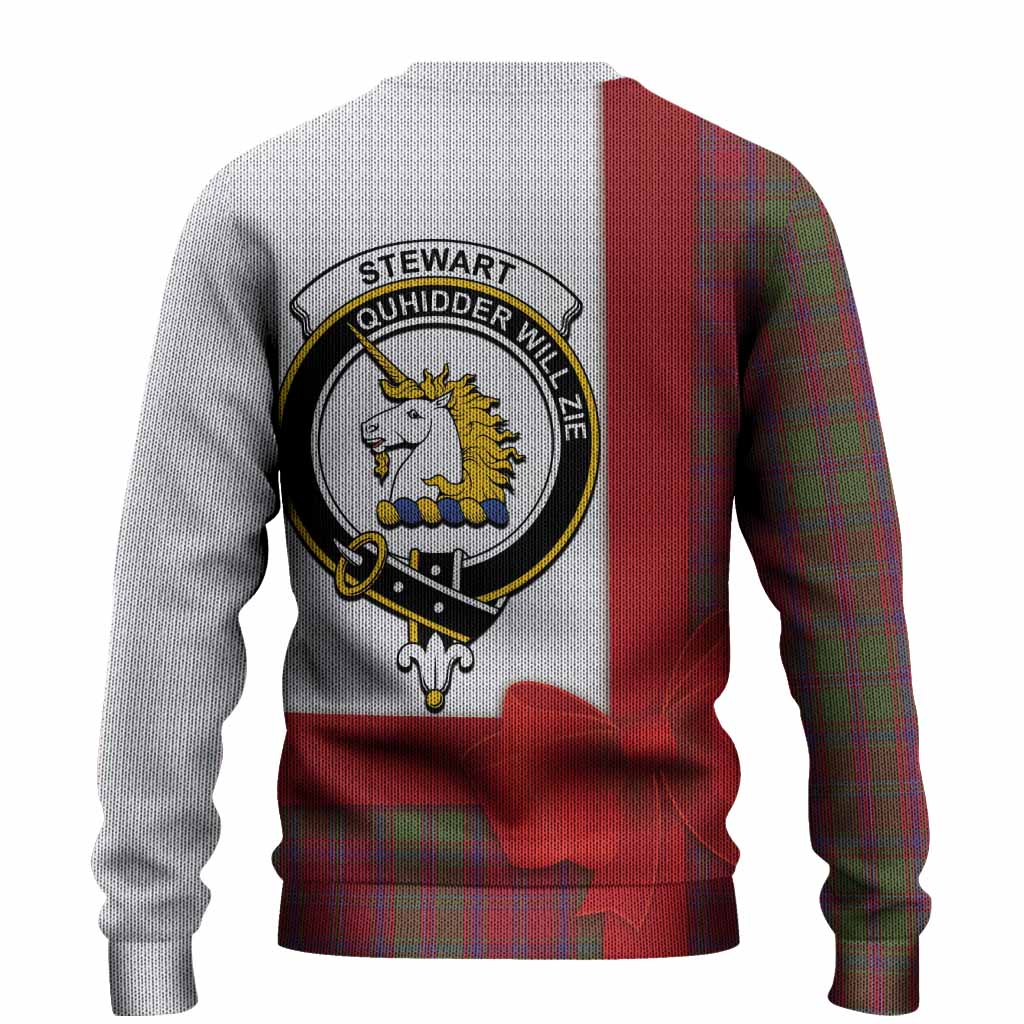 Stewart (Stuart) of Appin Tartan Crest Christmas Christmas Ugly Sweater Highland Cow Bagpipes Coquette Bow Style