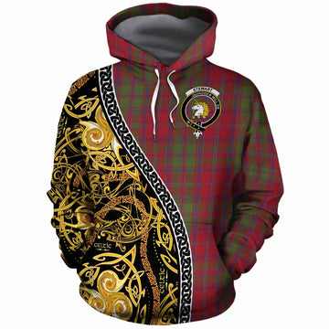 Stewart (Stuart) of Appin Tartan Crest Cotton Hoodie Celtic Knot and Triple Trickle Spiral Symbols