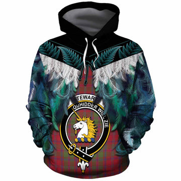 Stewart (Stuart) of Appin Tartan Crest Cotton Hoodie New Zealand Maori Korowai Cloak