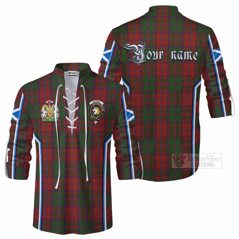 Stewart (Stuart) of Appin Tartan Crest Ghillie Kilt Shirt Scotland Coat of Arm Flag Style - Tartan Vibes Clothing