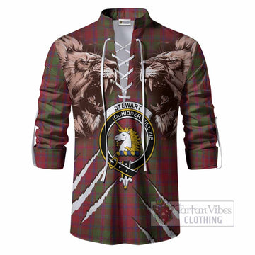 Stewart (Stuart) of Appin Tartan Crest Ghillie Shirt Ferocious Lion Style