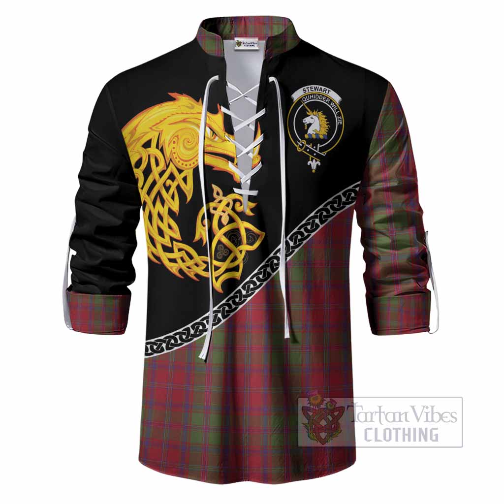 Stewart (Stuart) of Appin Tartan Crest Ghillie Shirt Legendary Dragon Knot Half Style