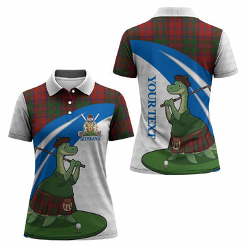 Stewart (Stuart) of Appin Tartan Crest Golf Nessie Women Polo Shirt Loch Ness Monster Sporty Style