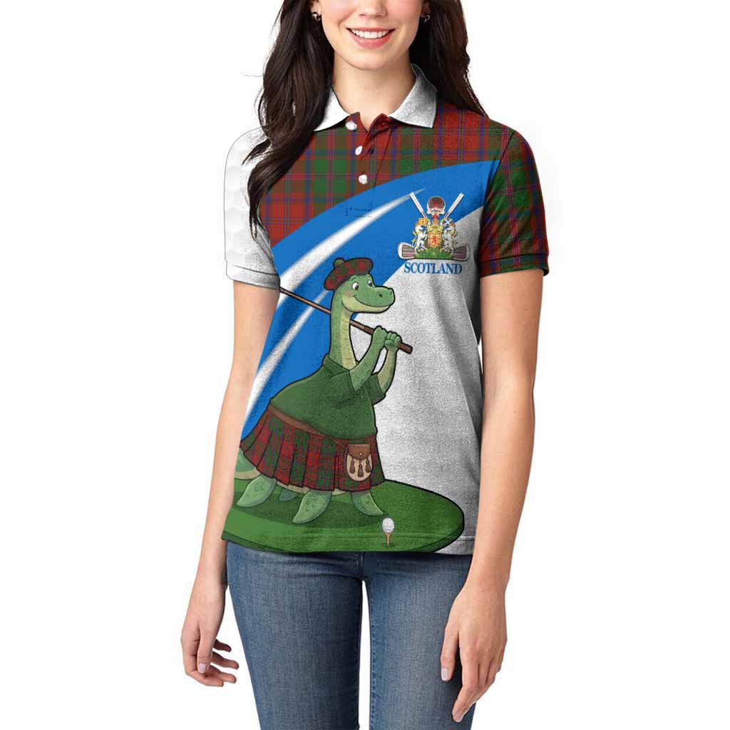 Stewart (Stuart) of Appin Tartan Crest Golf Nessie Women Polo Shirt Loch Ness Monster Sporty Style